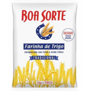 Farinha De Trigo Boa Sorte Sem Fermento 1Kg