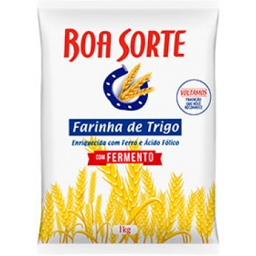 Farinha de Trigo Boa Sorte Com Fermento 1Kg