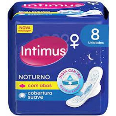 Absorventes Intimus Gel Noturno Suave Com Abas 8und