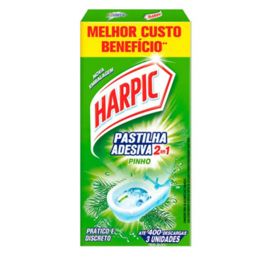 Pastilha Adesiva Harpic Pinho 3und.