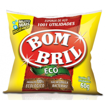 esponja de Aço BomBril Pacote 60g com 8 Und
