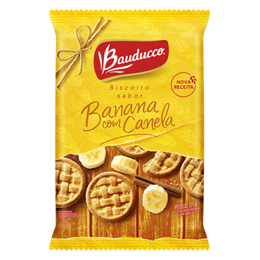 Biscoito Amanteigado Banana Com Canela Bauducco 375g