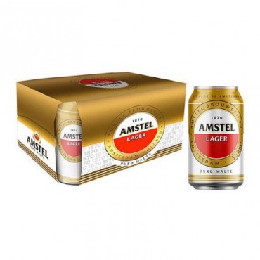 Cerveja Gelada Amstel Lager Puro Malte Lata 350ml 12und.