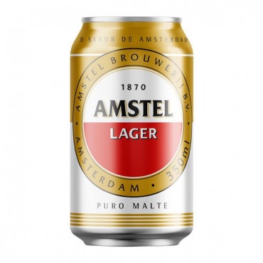 Cerveja Gelada Amstel Larger Puro Malte Lata 350ml