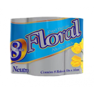 Papel Higiênico Floral Neutro 8 Rolos 30M