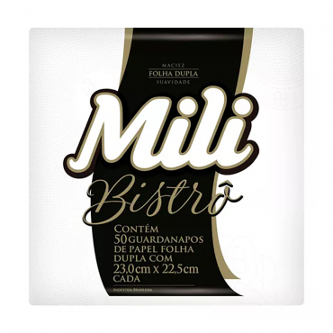 Guardanapo de Papel Folha Dupla Mili Bistrô 23cm x 22,5cm