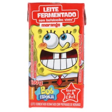 Leite Fermentado Elegê Bob Esponja Morango 80G