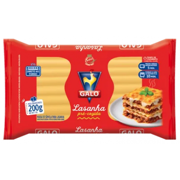 Massa Para Lasanha Galo Sêmola Precozido 200g