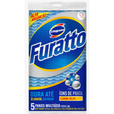 Pano Multiuso Azul Limppano Furatto 5 Und.