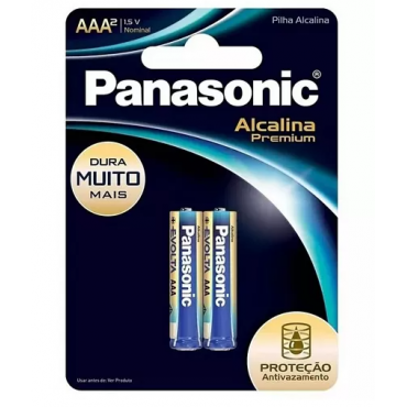 Pilha Panasonic Alcalina Premium AAA 2 Und.