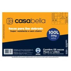 Saco de Lixo Casabella Azul Contem5 Unidades de 100 Litros