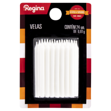 Velas de Aniversario Branca Palito Regina 24und.