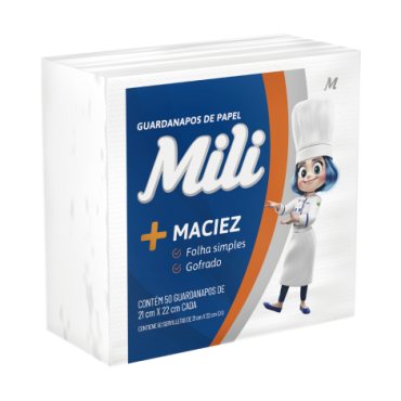Guardanapo Papel Mili 21x22cm com 50 unid