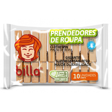 Prendedores De Madeira Billa 12und.