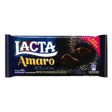 Barra de Chocolate Lacta Amaro 40% Cacau 90g