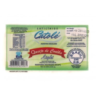 Queijo Coalho Light Catolé A Vácuo 500g