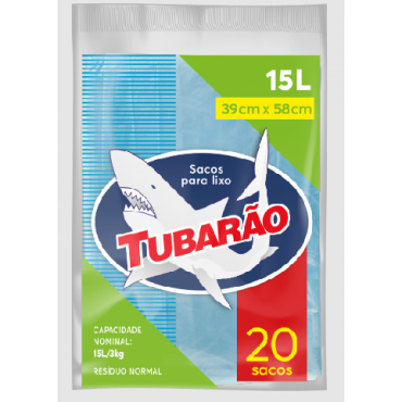Saco Para Lixo Tubarão 15L