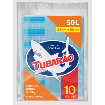 Saco Para Lixo Tubarão 50L